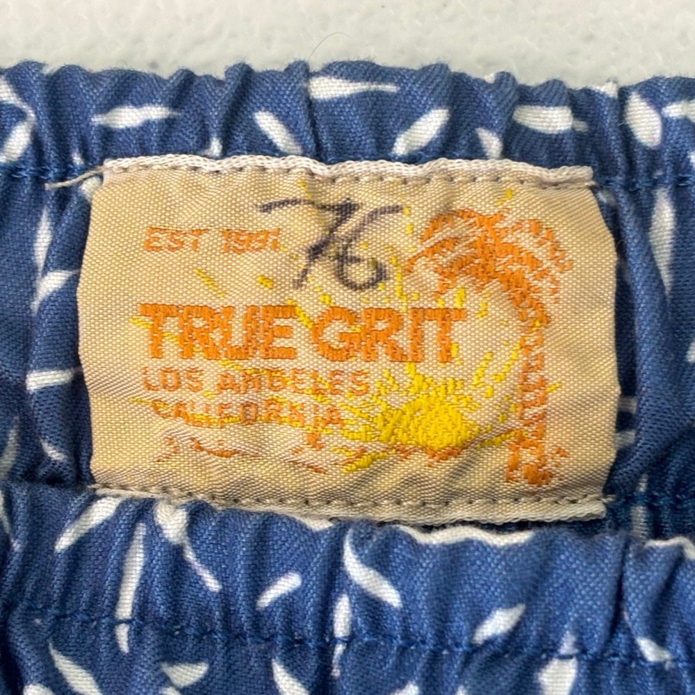 TRUE GRIT Mens Swim Trunks Board Shorts Bali Blue Print Drawstring Waterman XL - Picture 4 of 16